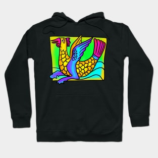 Garish Chicken Mermaid Medieval Fish Thing 90's Retro Frank Style Monster Hoodie